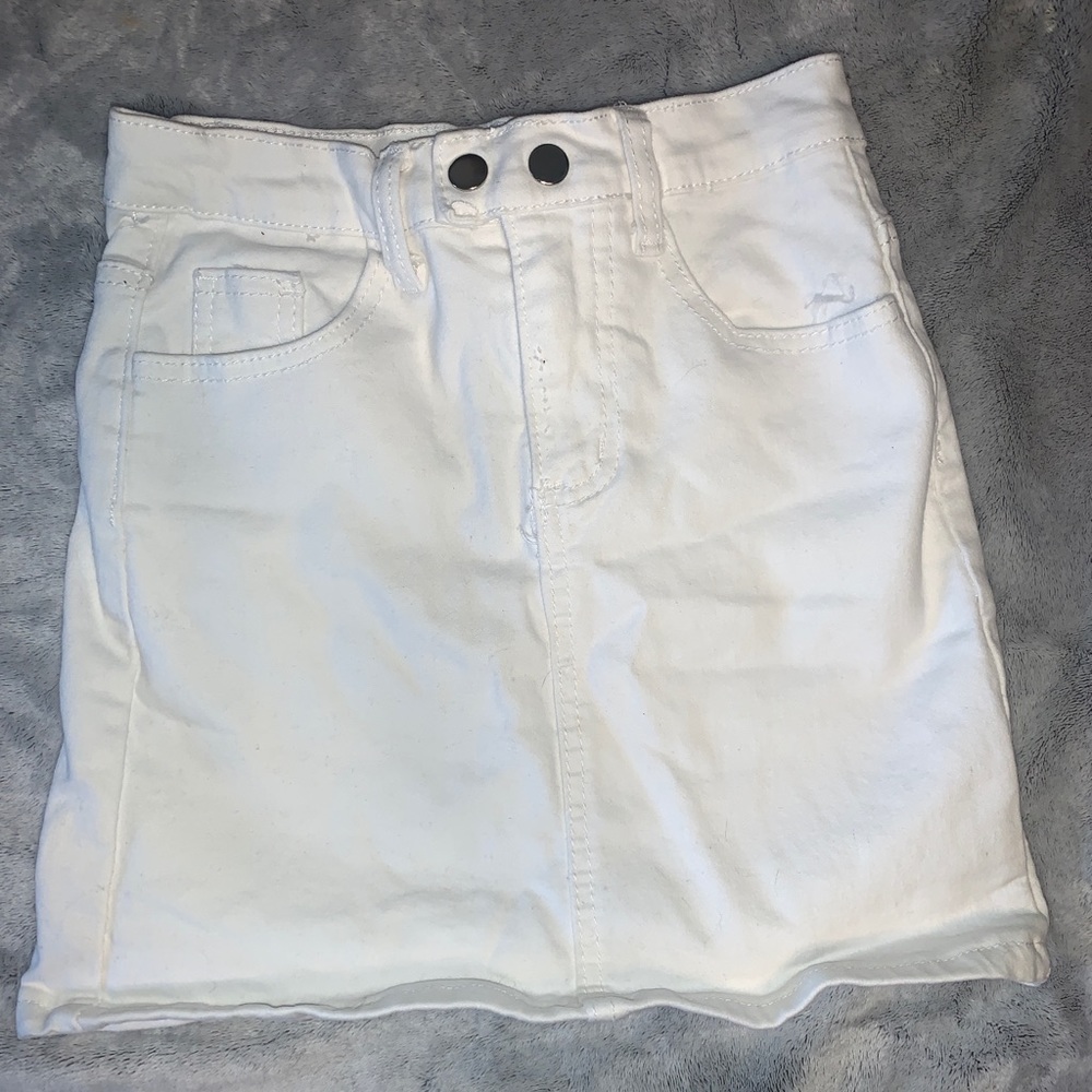 White mini skirt